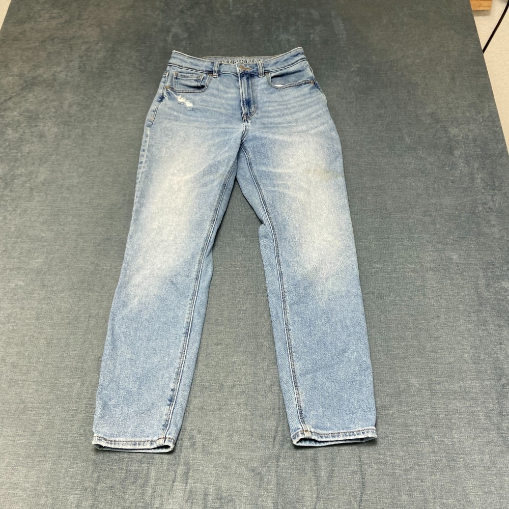 American Eagle Outfitters Stretch Jeans Womens 2 27x25 Blue Denim Distressed